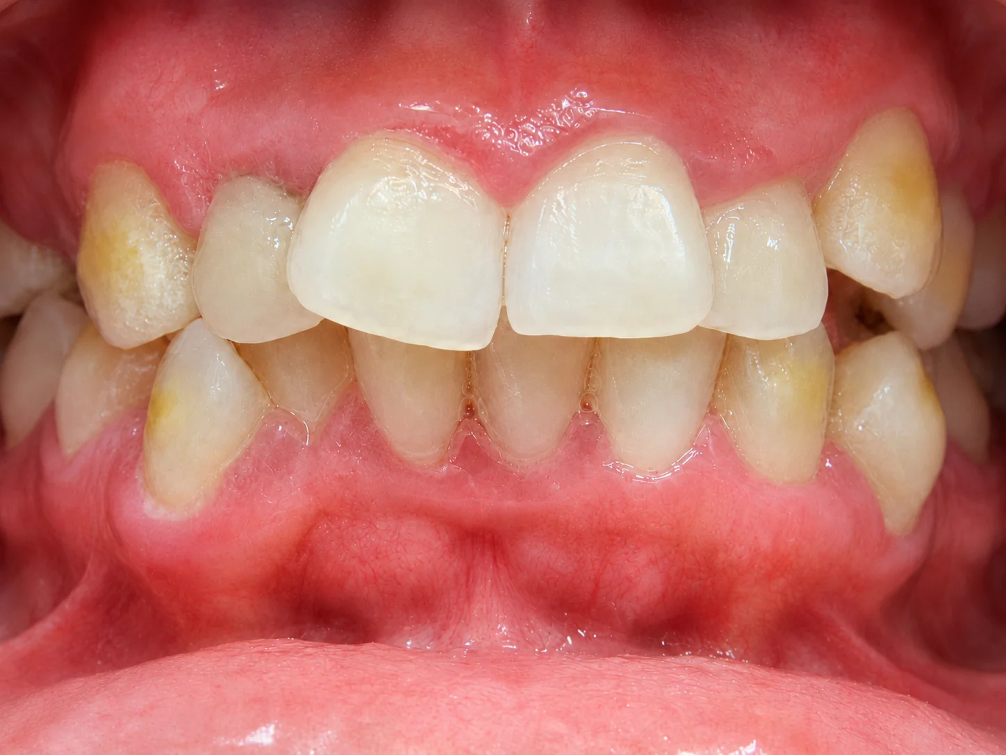 Before orthodontic treatment for crowded teeth at Calm Dental Care